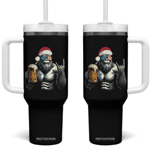 Bigfoot Christmas Tumbler With Handle Most Wonderful Xmas Sasquatch Beer TS10 One Size: 40 oz Black Print Your Wear