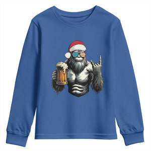 Bigfoot Christmas Youth Sweatshirt Most Wonderful Xmas Sasquatch Beer TS10 Royal Blue Print Your Wear