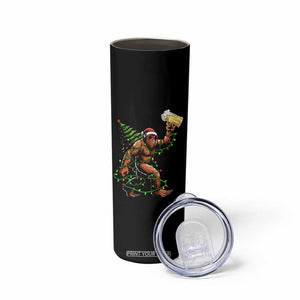 Santa Bigfoot Christmas Tree Skinny Tumbler Xmas Lights Funny Sasquatch Beer TS10 Print Your Wear