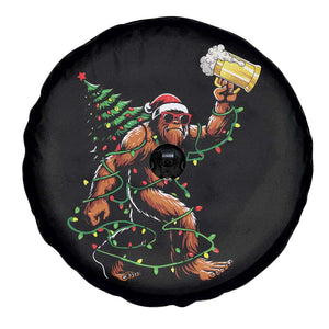 Santa Bigfoot Christmas Tree Spare Tire Cover Xmas Lights Funny Sasquatch Beer TS10 Print Your Wear