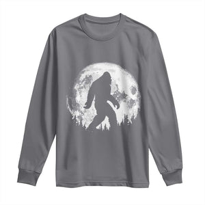 Bigfoot Night Stroll Long Sleeve Shirt Cool Full Moon & Trees Sasquatch TS10 Charcoal Print Your Wear