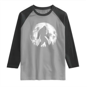 Bigfoot Night Stroll Raglan Shirt Cool Full Moon & Trees Sasquatch TS10 Sport Gray Black Print Your Wear