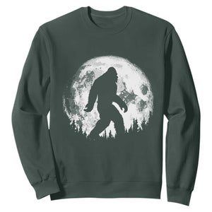 Bigfoot Night Stroll Sweatshirt Cool Full Moon & Trees Sasquatch TS10 Dark Forest Green Print Your Wear