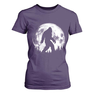 Bigfoot Night Stroll T Shirt For Women Cool Full Moon & Trees Sasquatch - Print Your Wear