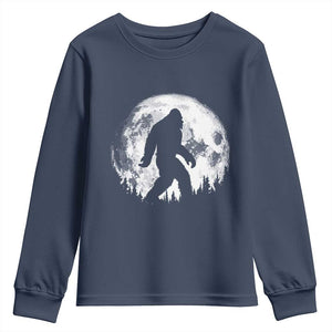 Bigfoot Night Stroll Youth Sweatshirt Cool Full Moon & Trees Sasquatch TS10 Navy Print Your Wear