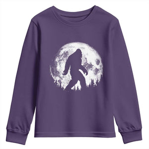 Bigfoot Night Stroll Youth Sweatshirt Cool Full Moon & Trees Sasquatch TS10 Purple Print Your Wear