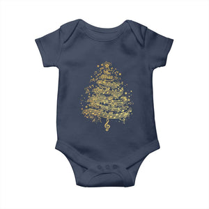 Music Christmas Tree Baby Onesie Musician Music Lover Gift TS10 Navy Print Your Wear
