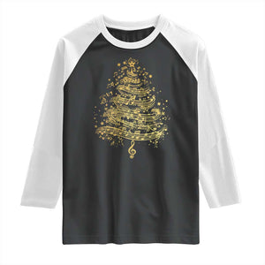 Music Christmas Tree Raglan Shirt Musician Music Lover Gift TS10 Black White Print Your Wear