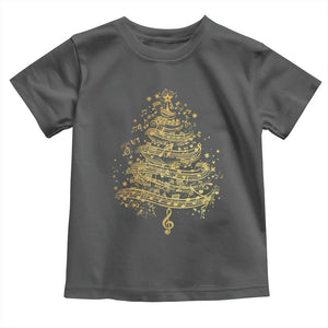 Music Christmas Tree Toddler T Shirt Musician Music Lover Gift TS10 Dark Heather Print Your Wear