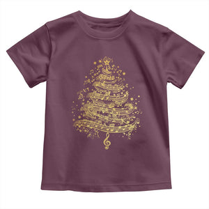 Music Christmas Tree Toddler T Shirt Musician Music Lover Gift TS10 Maroon Print Your Wear