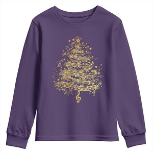 Music Christmas Tree Youth Sweatshirt Musician Music Lover Gift TS10 Purple Print Your Wear