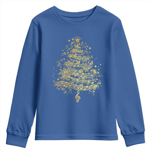 Music Christmas Tree Youth Sweatshirt Musician Music Lover Gift TS10 Royal Blue Print Your Wear