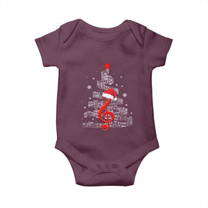 Christmas Tree Music Baby Onesie Musician Music Lover Gift TS10 Maroon Print Your Wear