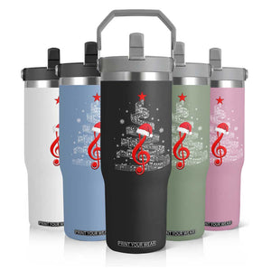 Christmas Tree Music Flip Straw Tumbler Musician Music Lover Gift TS10 Print Your Wear