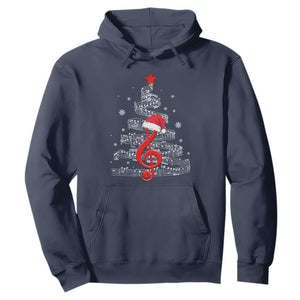Christmas Tree Music Hoodie Musician Music Lover Gift TS10 Navy Print Your Wear