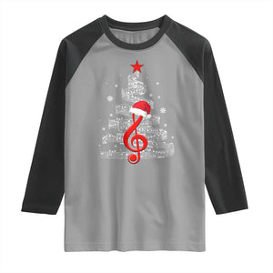 Christmas Tree Music Raglan Shirt Musician Music Lover Gift TS10 Sport Gray Black Print Your Wear