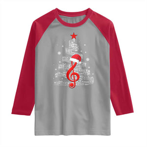Christmas Tree Music Raglan Shirt Musician Music Lover Gift TS10 Sport Gray Red Print Your Wear