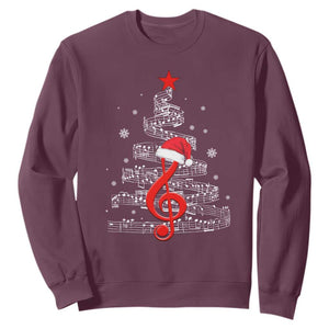 Christmas Tree Music Sweatshirt Musician Music Lover Gift TS10 Maroon Print Your Wear