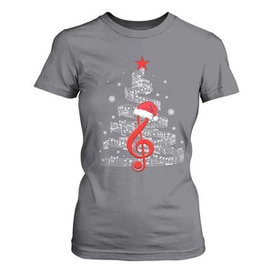 Christmas Tree Music T Shirt For Women Musician Music Lover Gift TS10 Charcoal Print Your Wear