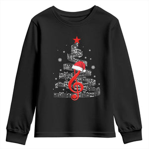 Christmas Tree Music Youth Sweatshirt Musician Music Lover Gift TS10 Black Print Your Wear