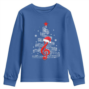 Christmas Tree Music Youth Sweatshirt Musician Music Lover Gift TS10 Royal Blue Print Your Wear