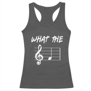 Funny What The F Musical Note Racerback Tank Top Funny Musician Gift TS10 Dark Heather Print Your Wear