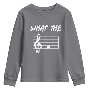 Funny What The F Musical Note Youth Sweatshirt Funny Musician Gift TS10 Charcoal Print Your Wear