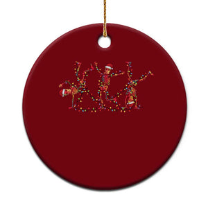 Subtle FDT Christmas Skeleton Ceramic Ornament Hidden Message Funny Political Satire Dancing Skeletons - Print Your Wear