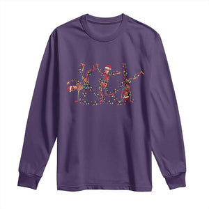 Subtle FDT Christmas Skeleton Long Sleeve Shirt Hidden Message Funny Political Satire Dancing Skeletons TS10 Purple Print Your Wear