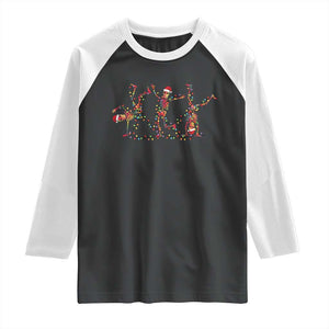 Subtle FDT Christmas Skeleton Raglan Shirt Hidden Message Funny Political Satire Dancing Skeletons TS10 Black White Print Your Wear
