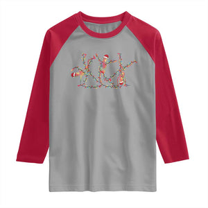 Subtle FDT Christmas Skeleton Raglan Shirt Hidden Message Funny Political Satire Dancing Skeletons TS10 Sport Gray Red Print Your Wear