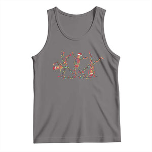Subtle FDT Christmas Skeleton Tank Top Hidden Message Funny Political Satire Dancing Skeletons - Print Your Wear