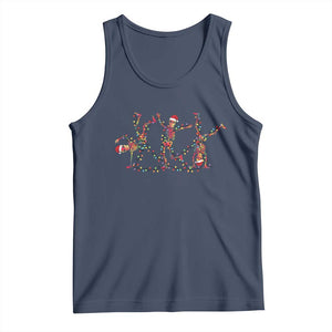 Subtle FDT Christmas Skeleton Tank Top Hidden Message Funny Political Satire Dancing Skeletons - Print Your Wear