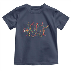 Subtle FDT Christmas Skeleton Toddler T Shirt Hidden Message Funny Political Satire Dancing Skeletons TS10 Navy Print Your Wear