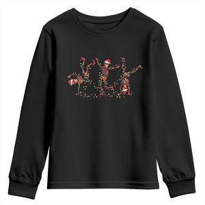 Subtle FDT Christmas Skeleton Youth Sweatshirt Hidden Message Funny Political Satire Dancing Skeletons TS10 Black Print Your Wear