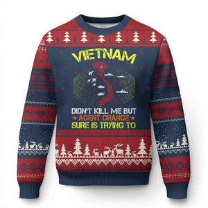 Agent Orange Dioxin Ugly Christmas Sweater Vietnam Veteran Vet Gifts TS10 Navy Red Print Your Wear