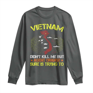 Agent Orange Dioxin Long Sleeve Shirt Vietnam Veteran Vet Gifts TS10 Dark Heather Print Your Wear