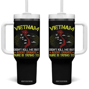 Agent Orange Dioxin Tumbler With Handle Vietnam Veteran Vet Gifts TS10 One Size: 40 oz Black Print Your Wear