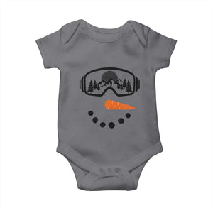 Ski Snowboard Snowman Face Baby Onesie Goggles Skiing Snow Ski Lover Skier TS10 Charcoal Print Your Wear