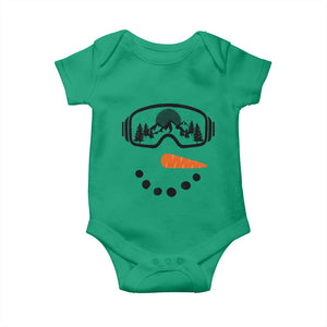 Ski Snowboard Snowman Face Baby Onesie Goggles Skiing Snow Ski Lover Skier TS10 Irish Green Print Your Wear