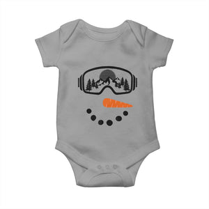 Ski Snowboard Snowman Face Baby Onesie Goggles Skiing Snow Ski Lover Skier TS10 Sport Gray Print Your Wear