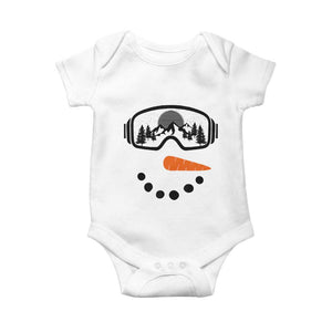 Ski Snowboard Snowman Face Baby Onesie Goggles Skiing Snow Ski Lover Skier TS10 White Print Your Wear
