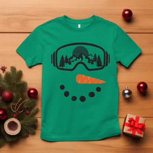 Ski Snowboard Snowman Face T Shirt Goggles Skiing Snow Ski Lover Skier TS10 Irish Green Print Your Wear