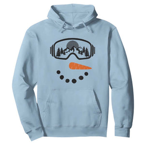 Ski Snowboard Snowman Face Hoodie Goggles Skiing Snow Ski Lover Skier TS10 Light Blue Print Your Wear