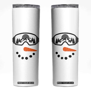 Ski Snowboard Snowman Face Skinny Tumbler Goggles Skiing Snow Ski Lover Skier TS10 White Print Your Wear