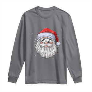 Skiing Santa Face Christmas Long Sleeve Shirt Retro Ski Goggles Winter Sports Skiing Gift Snowboard TS10 Charcoal Print Your Wear