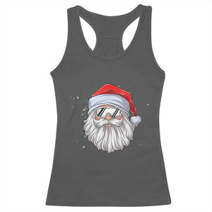Skiing Santa Face Christmas Racerback Tank Top Retro Ski Goggles Winter Sports Skiing Gift Snowboard TS10 Dark Heather Print Your Wear