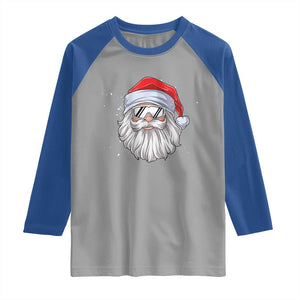 Skiing Santa Face Christmas Raglan Shirt Retro Ski Goggles Winter Sports Skiing Gift Snowboard TS10 Sport Gray Royal Print Your Wear