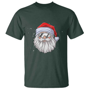 Skiing Santa Face Christmas T Shirt Retro Ski Goggles Winter Sports Skiing Gift Snowboard TS10 Dark Forest Green Print Your Wear