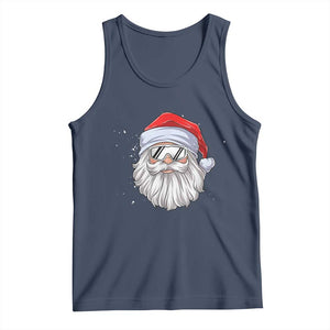 Skiing Santa Face Christmas Tank Top Retro Ski Goggles Winter Sports Skiing Gift Snowboard TS10 Navy Print Your Wear
